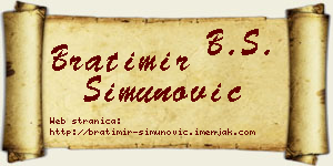 Bratimir Simunović vizit kartica